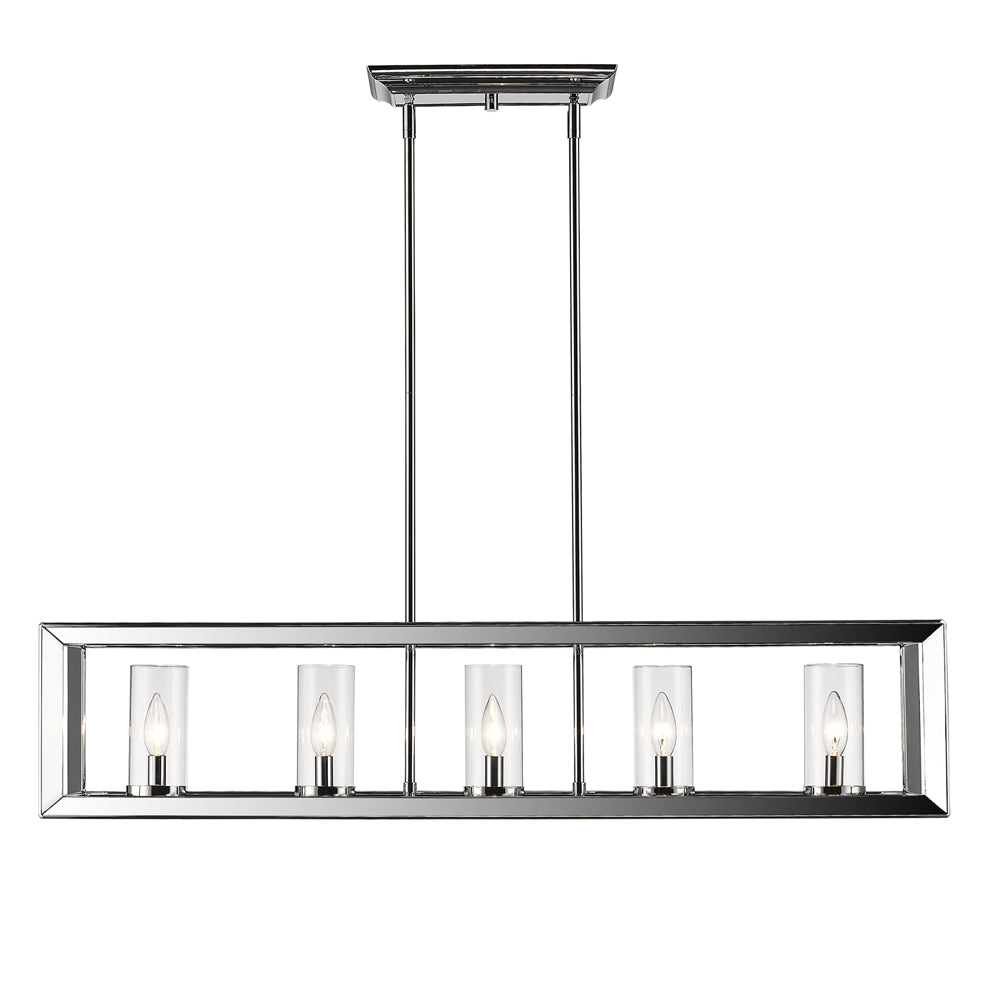 Golden - 2074-LP CH-CLR - Five Light Linear Pendant - Smyth CH - Chrome