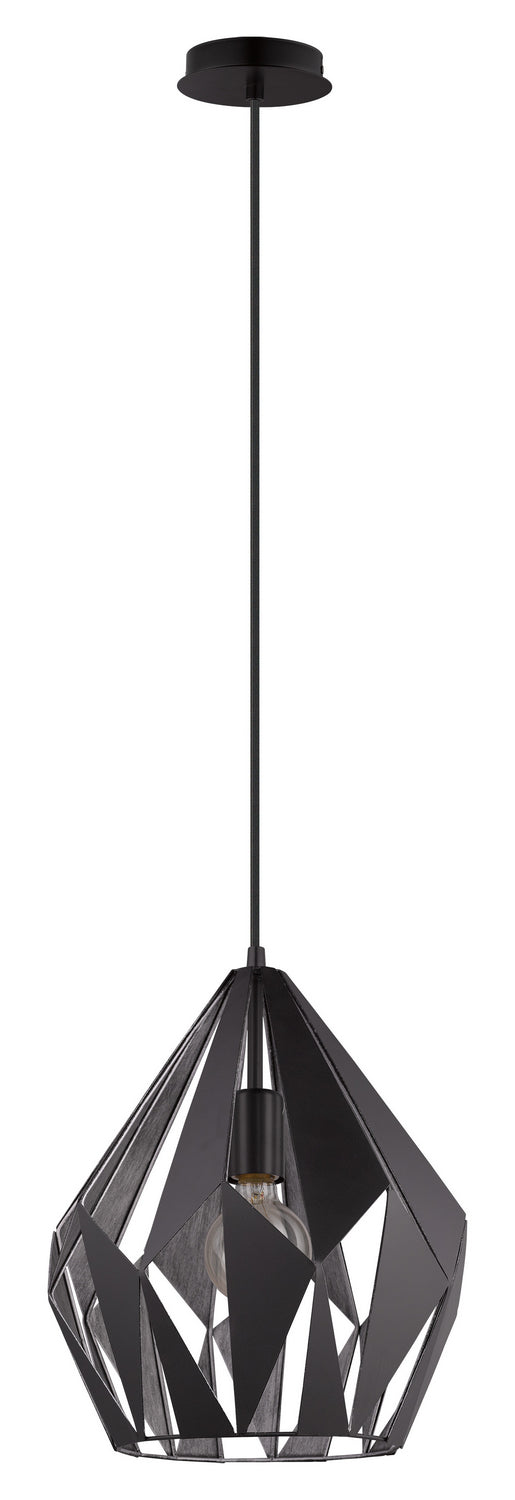 Eglo USA - 49255A - One Light Pendant - Carlton 1 - Black & Silver