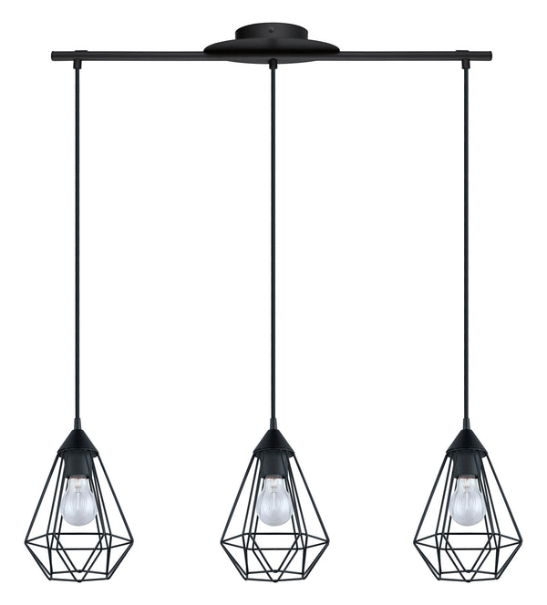 Eglo USA - 94189A - Three Light Pendant - Tarbes - Matte Black