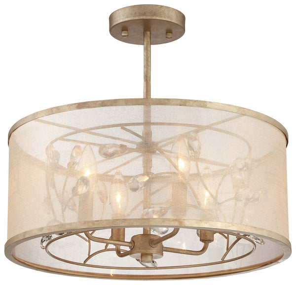 Minka-Lavery - 4434-252 - Four Light Semi Flush Mount - Sara'S Jewel - Nanti Champaign Silver