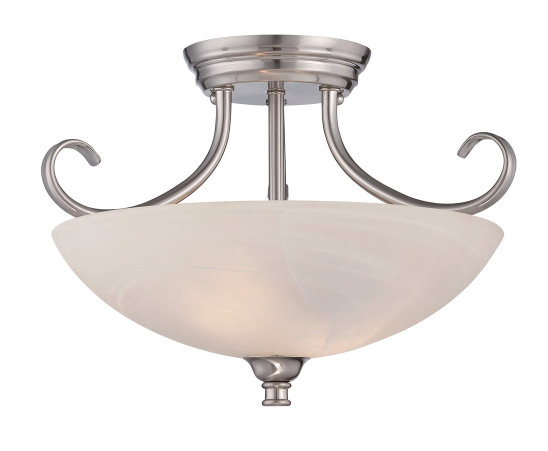 Designers Fountain - 85111-SP - Two Light Semi-Flush Mount - Kendall - Satin Platinum