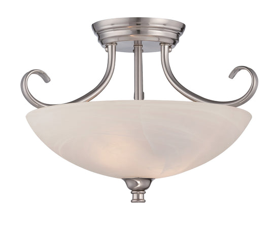 Designers Fountain - 85111-SP - Two Light Semi-Flush Mount - Kendall - Satin Platinum