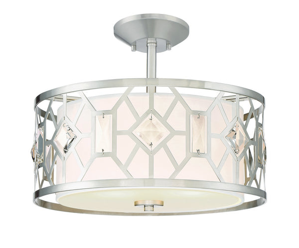 Designers Fountain - 90111-SP - Two Light Semi-Flush Mount - Brentwood - Satin Platinum