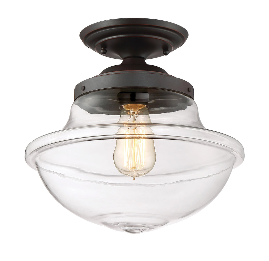 Designers Fountain - 90211-SB - One Light Semi-Flushmount - Foundry - Satin Bronze