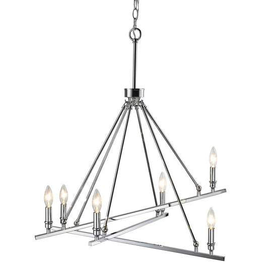 Golden - 2360-6 CH - Six Light Chandelier - Garvin CH - Chrome