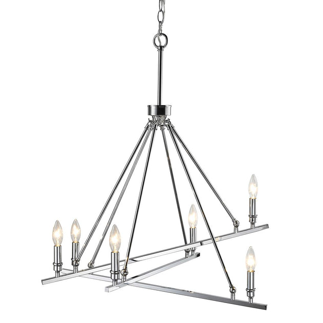 Golden - 2360-6 CH - Six Light Chandelier - Garvin CH - Chrome