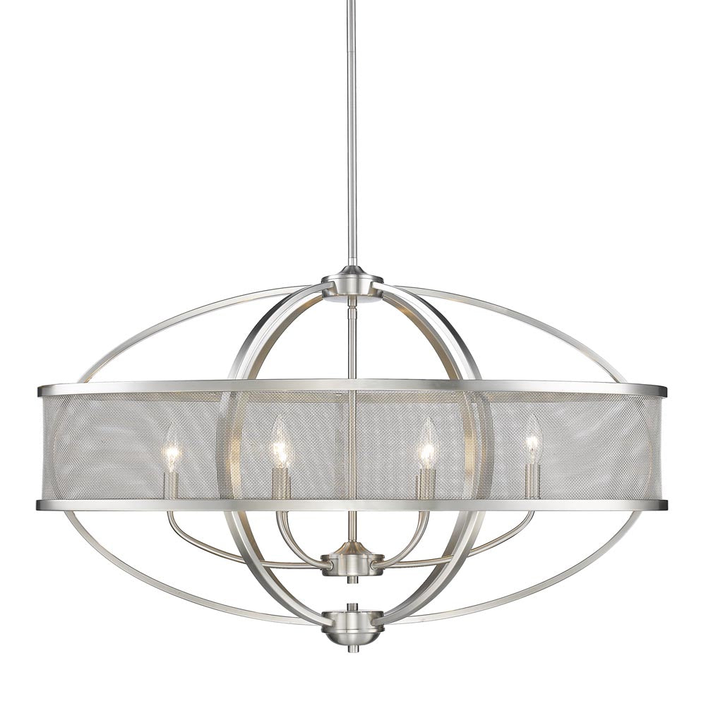 Golden - 3167-LP PW-PW - Six Light Linear Pendant - Colson PW - Pewter