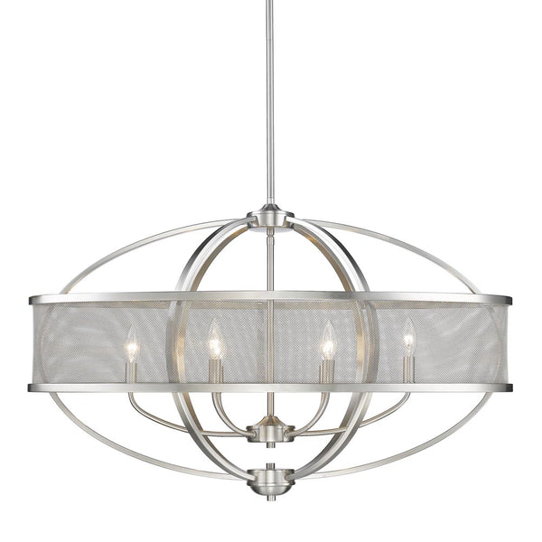 Golden - 3167-LP PW-PW - Six Light Linear Pendant - Colson PW - Pewter