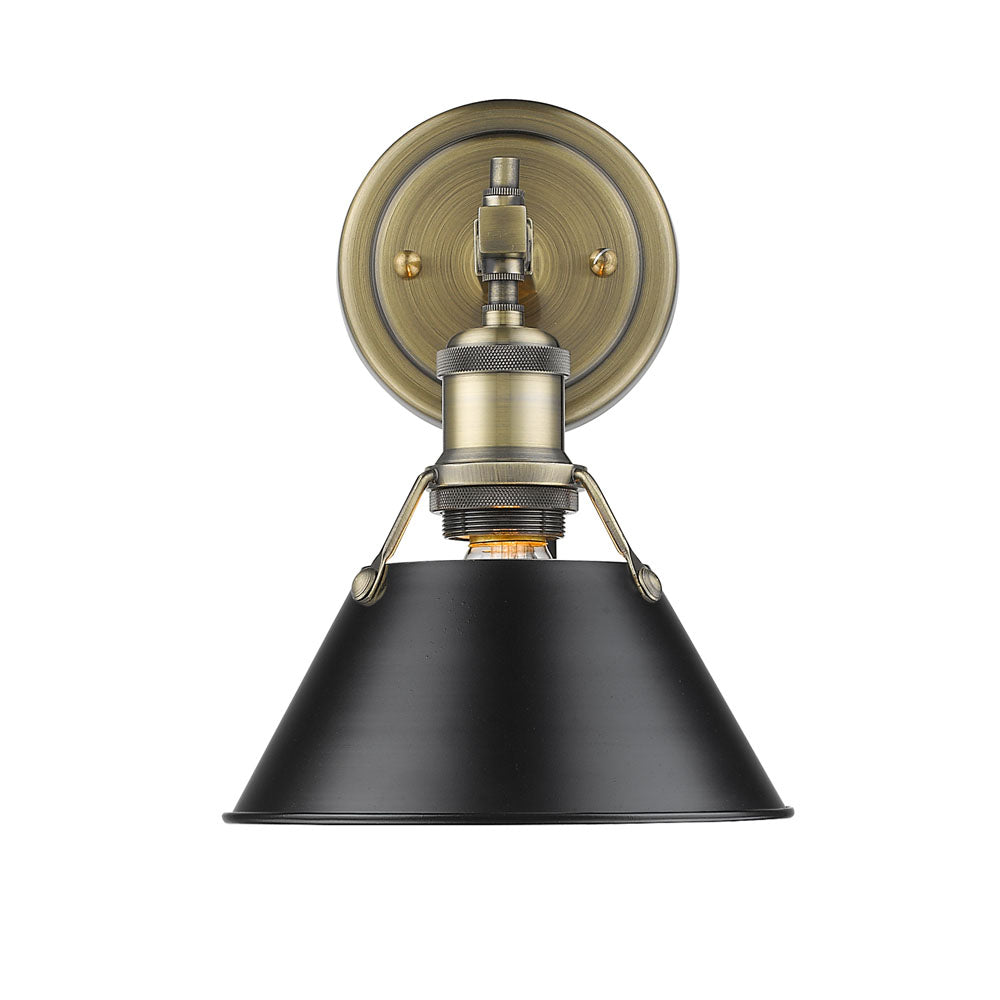 Golden - 3306-BA1 AB-BLK - One Light Bath Vanity - Orwell AB - Aged Brass