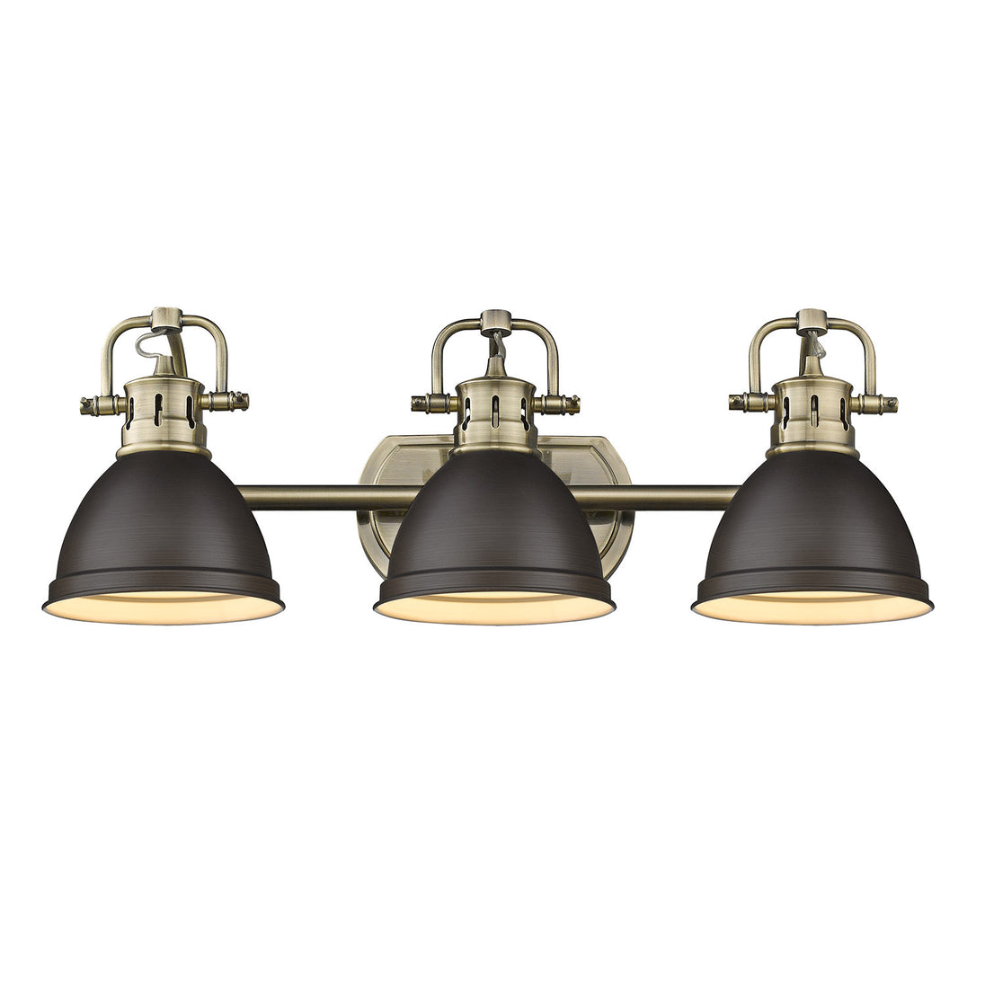 Golden - 3602-BA3 AB-RBZ - Three Light Bath Vanity - Duncan AB - Aged Brass