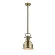 Golden - 3604-S AB-AB - One Light Pendant - Duncan AB - Aged Brass