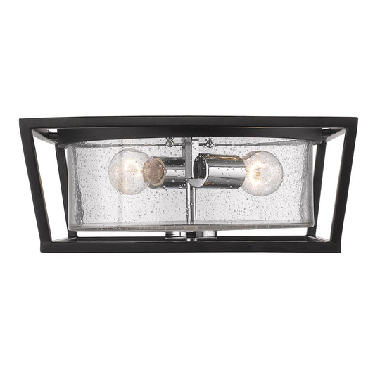 Golden - 4309-FM BLK-SD - Two Light Flush Mount - Mercer - Matte Black
