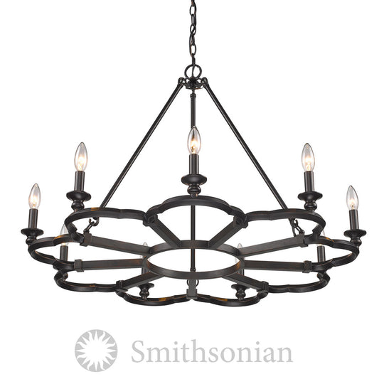 Golden - 5926-9 ABZ - Nine Light Chandelier - Saxon - Aged Bronze