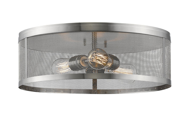 Z-Lite - 331F18-BN - Three Light Flush Mount - Meshsmith - Brushed Nickel