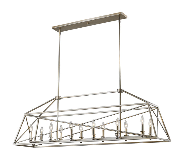 Z-Lite - 447-56AS - 12 Light Linear Chandelier - Trestle - Antique Silver