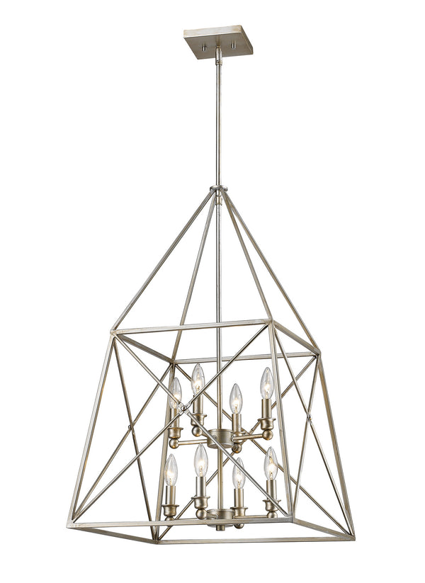 Z-Lite - 447-8AS - Eight Light Chandelier - Trestle - Antique Silver