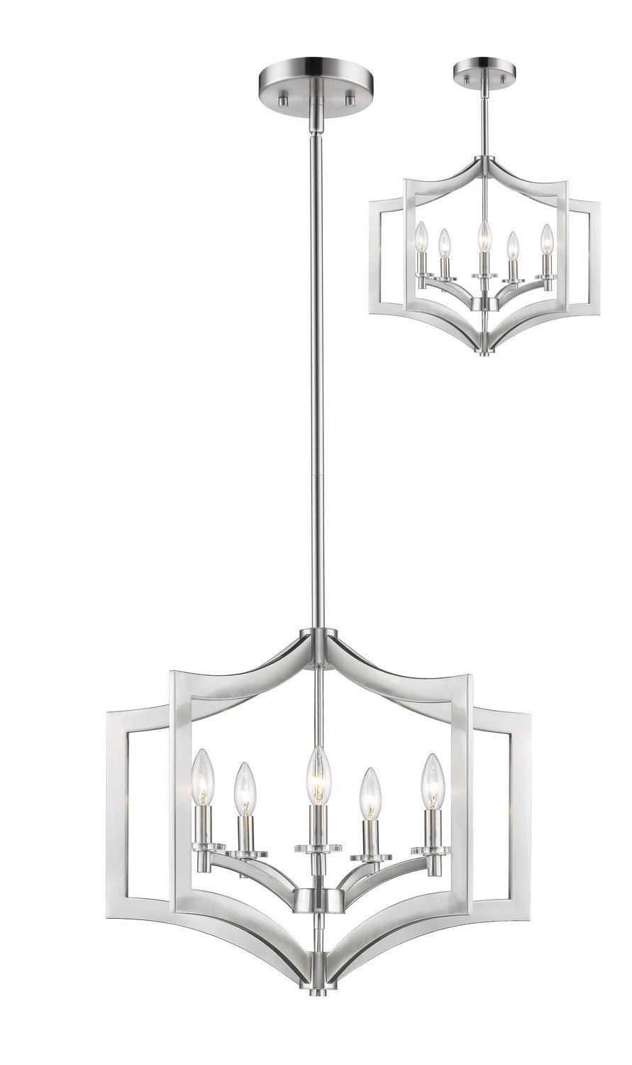 Z-Lite - 6008-5BN - Five Light Chandelier - Zander - Brushed Nickel