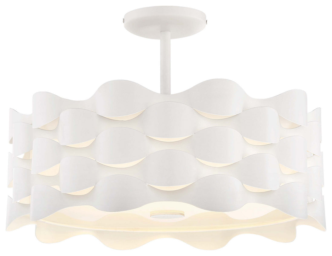 George Kovacs - P1302-655-L - LED Semi Flush Mount - Coastal Current - Sand White