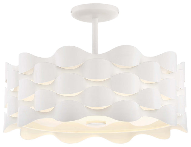 George Kovacs - P1302-655-L - LED Semi Flush Mount - Coastal Current - Sand White