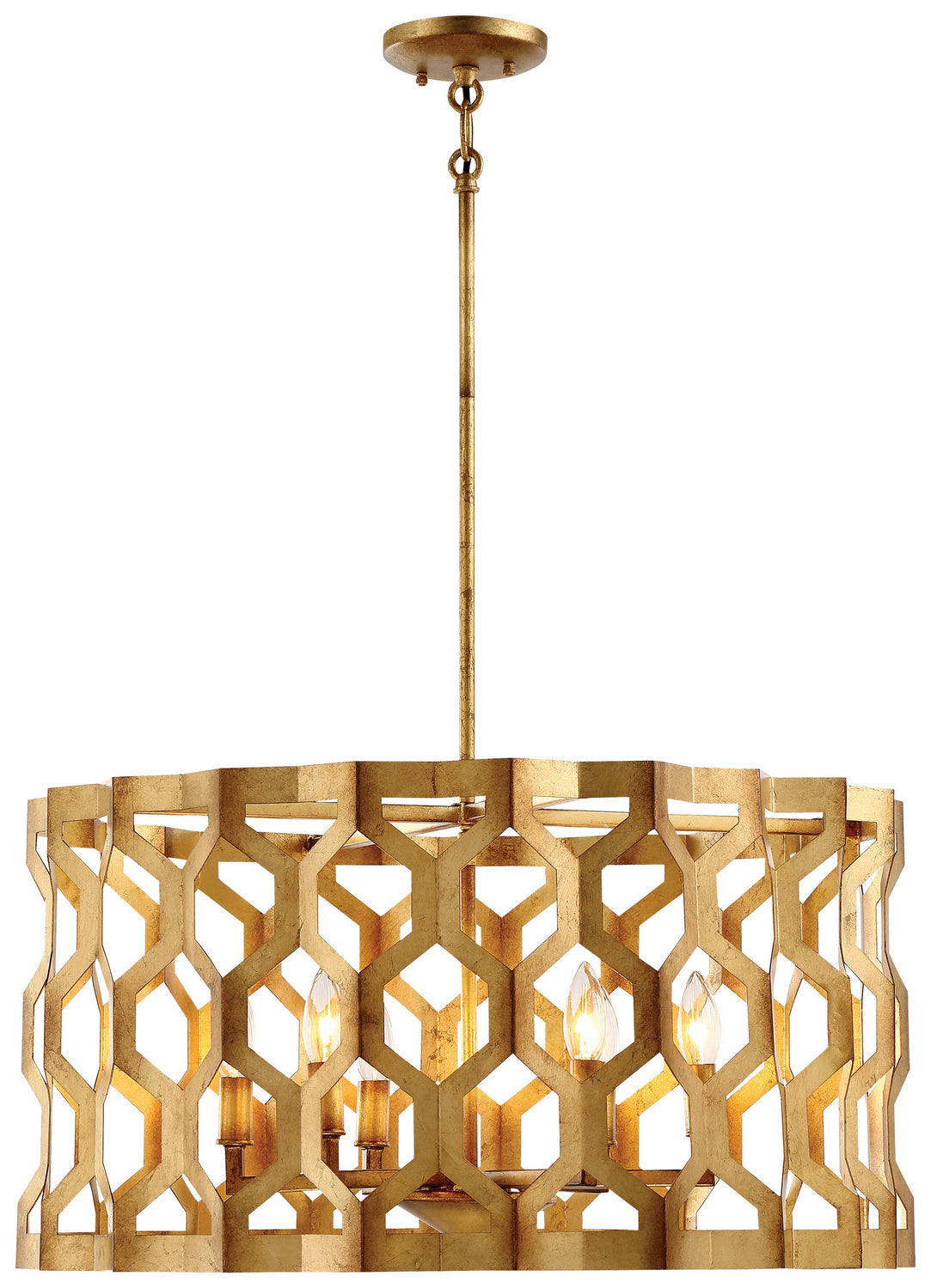 Metropolitan - N6776-293 - Six Light Pendant (Convertible To Semi-Flush) - Coronade - Pandora Gold Leaf