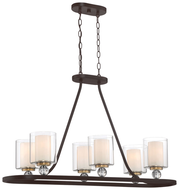 Minka-Lavery - 3076-416 - Five Light Island Pendant - Studio 5 - Painted Bronze W/Natural Brush