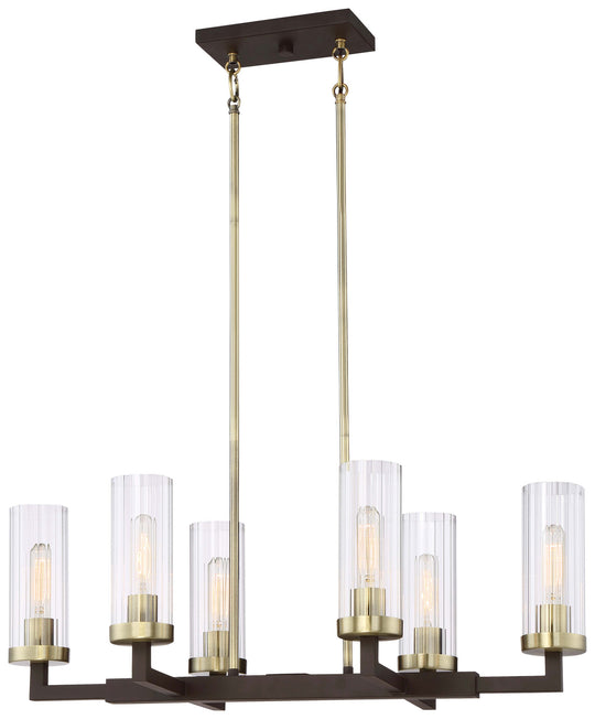 Minka-Lavery - 3046-560 - Six Light Island Pendant - Ainsley Court - Aged Kinston Bronze W/Brushed