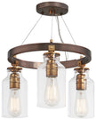 Minka-Lavery - 4553-588 - Three Light Semi Flush (Convertible To Pendant) - Morrow - Harvard Court Bronze W/Gold Hi