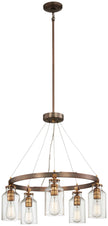 Minka-Lavery - 4555-588 - Five Light Chandelier - Morrow - Harvard Court Bronze W/Gold Hi