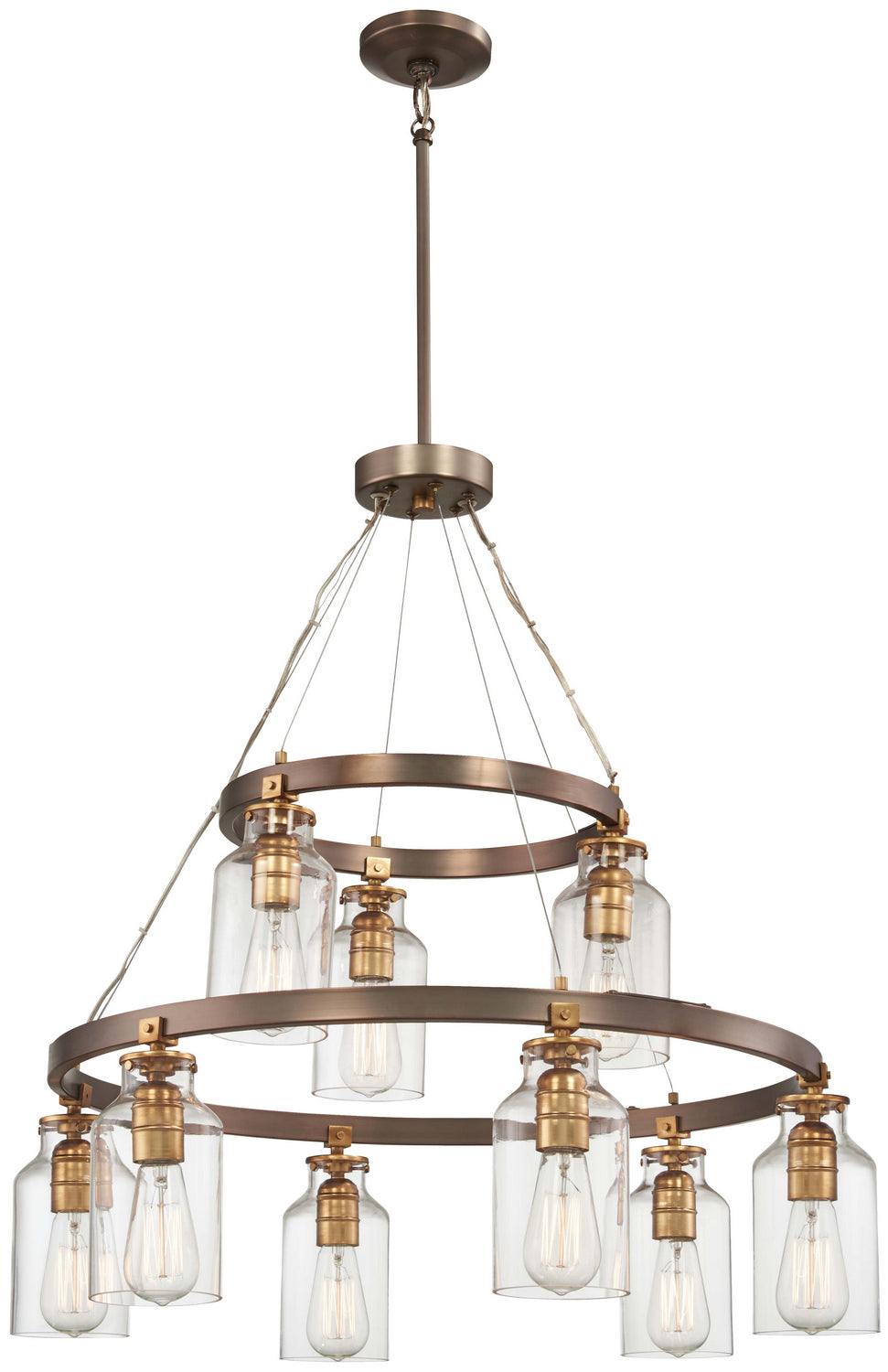 Minka-Lavery - 4559-588 - Nine Light Chandelier - Morrow - Harvard Court Bronze W/Gold Hi