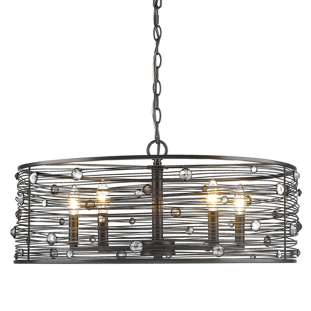 Golden - 1998-5 EBB - Five Light Chandelier - Bijoux - Brushed Etruscan Bronze
