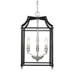 Golden - 8401-3P PW-BLK - Three Light Pendant - Leighton PW - Pewter