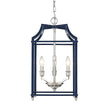 Golden - 8401-3P PW-NVY - Three Light Pendant - Leighton PW - Pewter