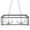 Golden - 8401-LP PW-BLK - Eight Light Linear Pendant - Leighton PW - Pewter
