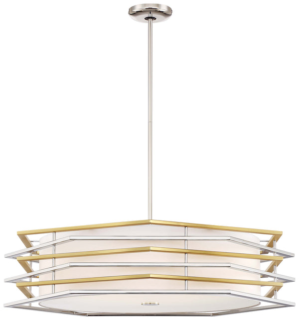 George Kovacs - P1073-657-L - LED Pendant - Levels - Polished Nickel W/Honey Gold