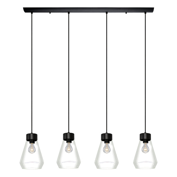 Eglo USA - 202126A - Four Light Pendant - Montey - Matte Black