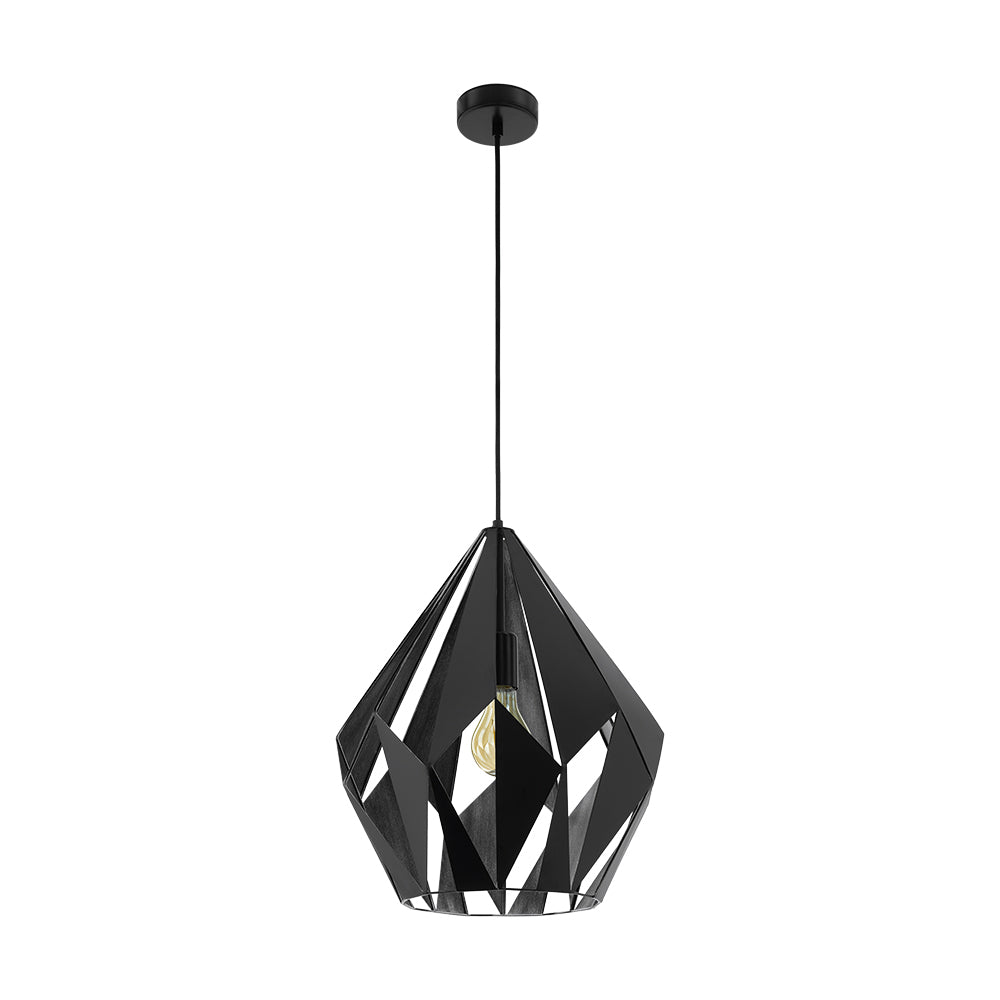 Eglo USA - 49879A - One Light Pendant - Carlton - Matte Black/Silver