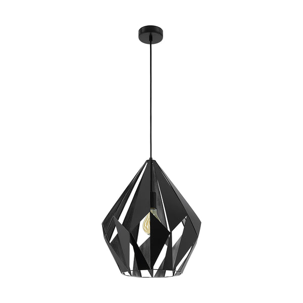 Eglo USA - 49879A - One Light Pendant - Carlton - Matte Black/Silver