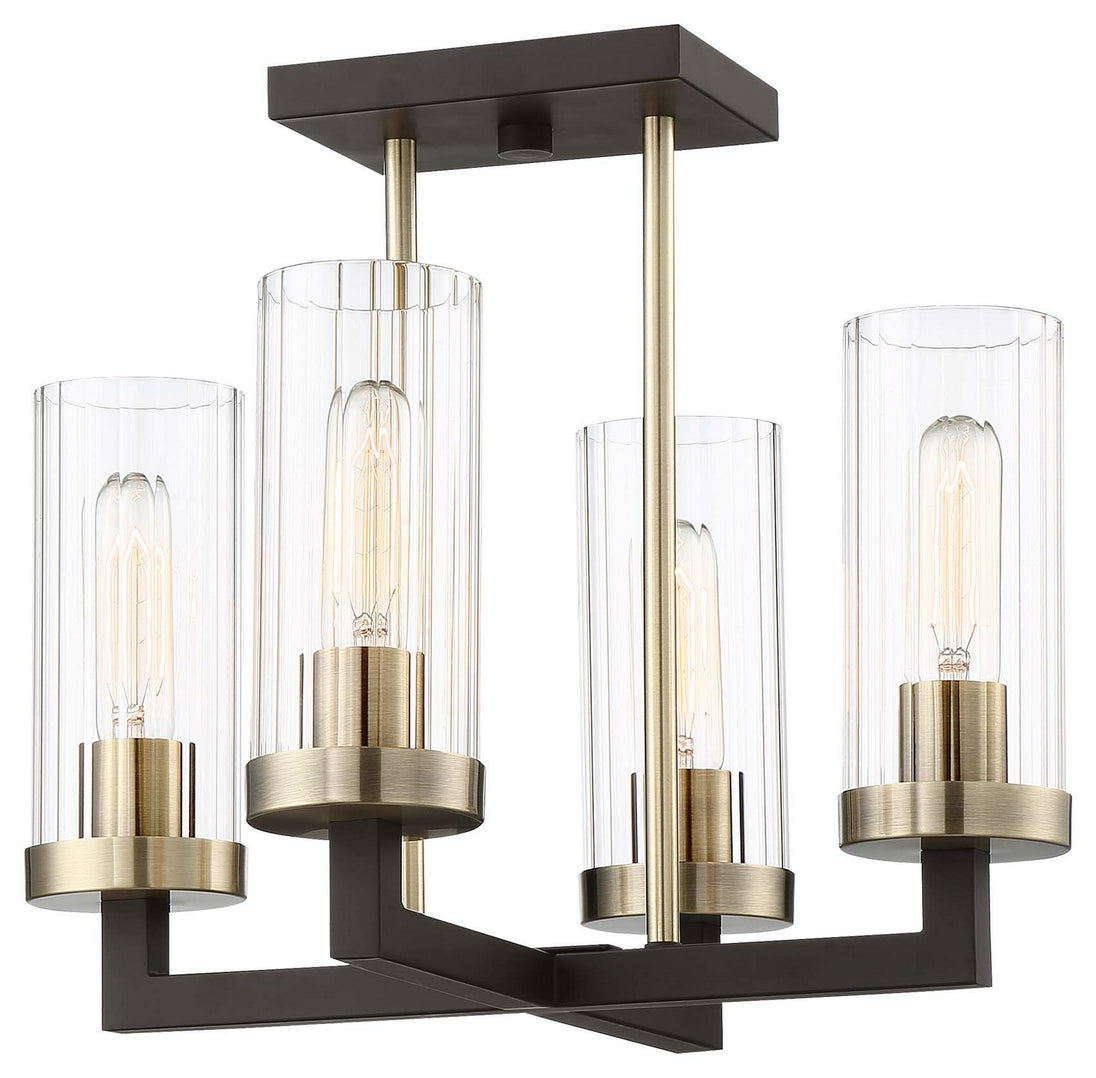 Minka-Lavery - 3049-560 - Four Light Semi Flush Mount - Ainsley Court - Aged Kinston Bronze W/Brushed