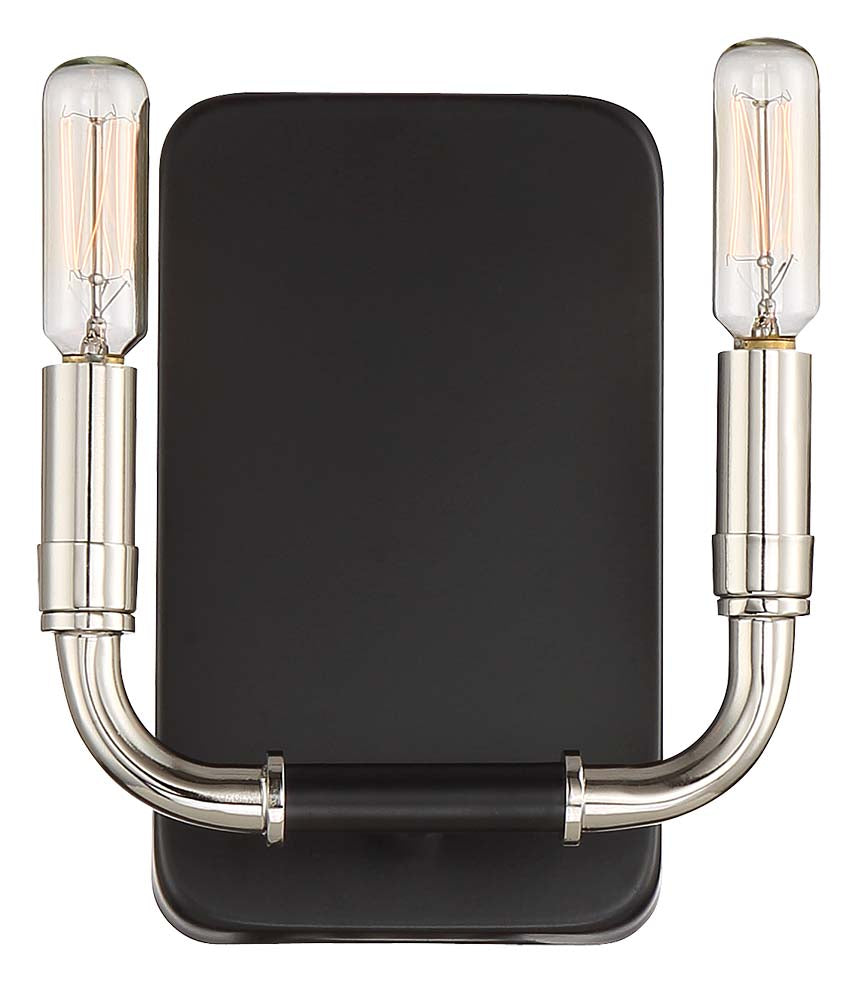 Minka-Lavery - 4062-572 - Two Light Wall Sconce - Liege - Coal W/Polished Nickel Highlig