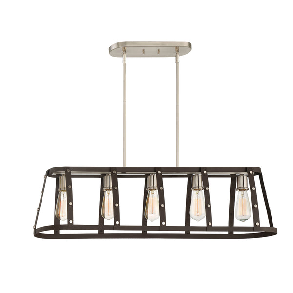 Designers Fountain - 91638-RT - Five Light Linear Chandelier - Presidio - Rustique