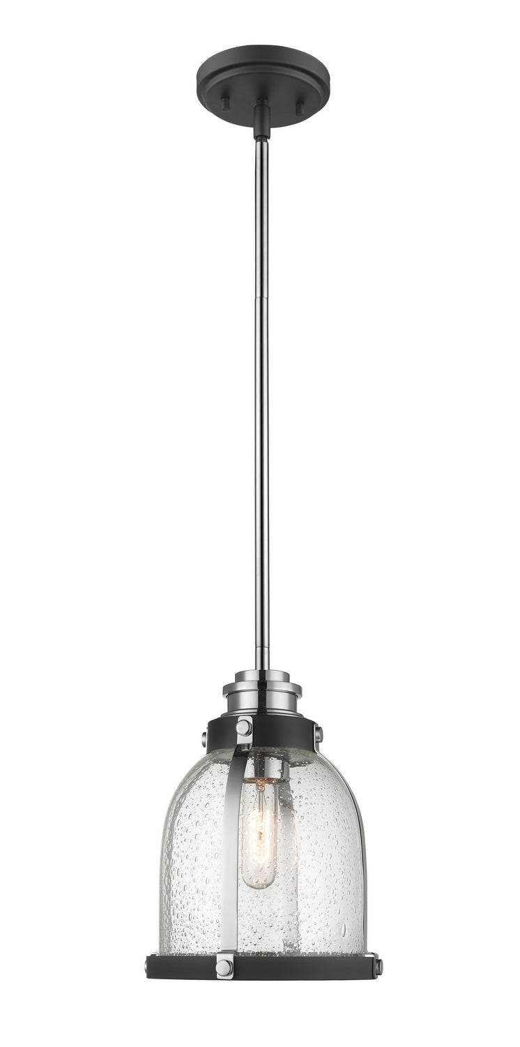 Z-Lite - 337MP-MB+CH - One Light Pendant - Burren - Matte Black / Chrome