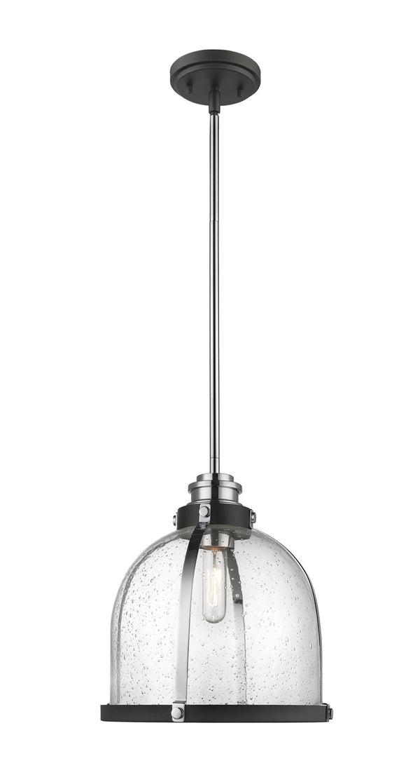 Z-Lite - 337P12MB+CH - One Light Pendant - Burren - Matte Black / Chrome