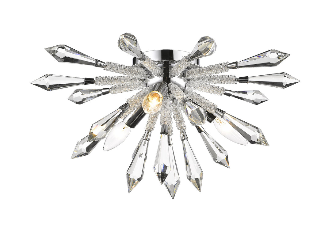Z-Lite - 4002F3 - Three Light Flush Mount - Soleia - Chrome