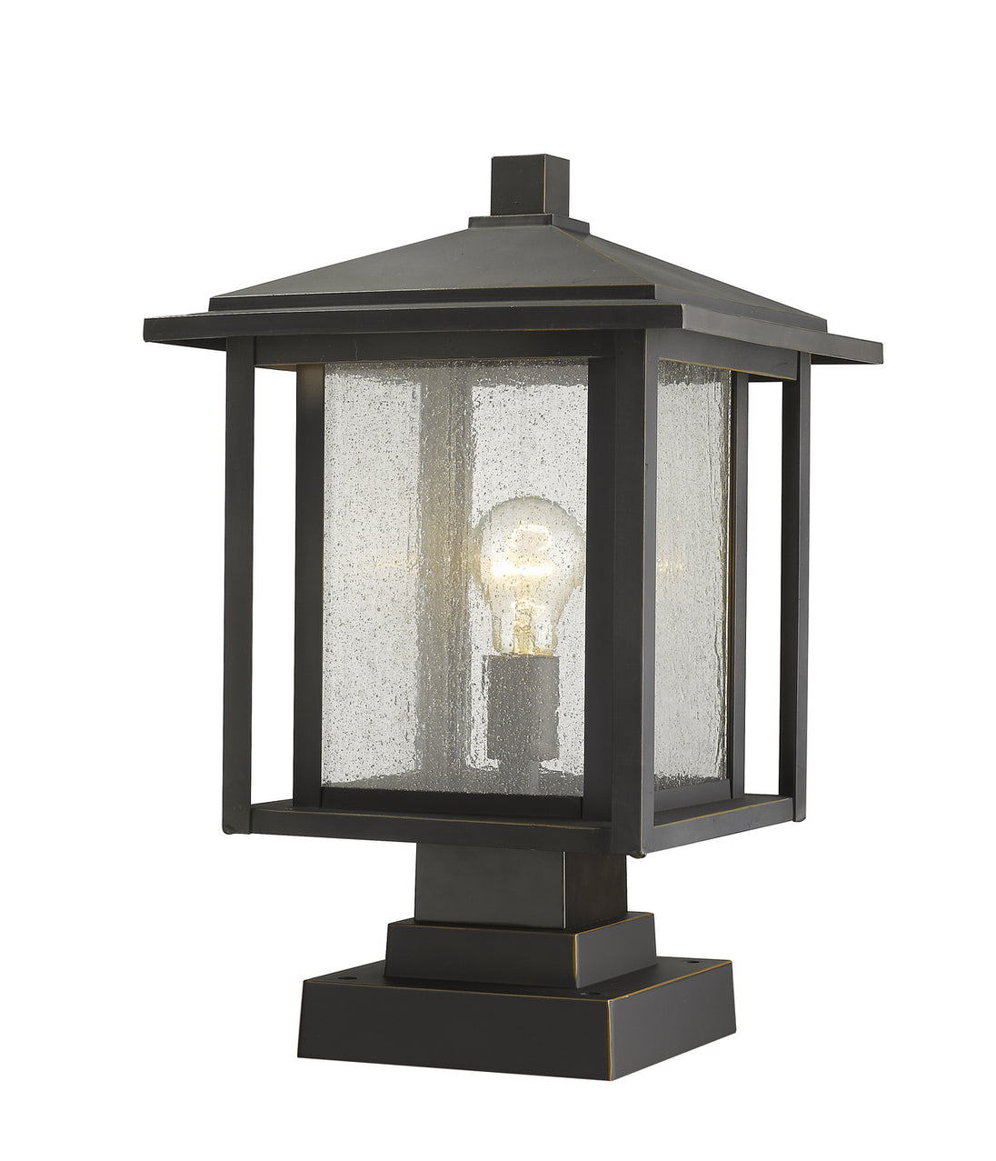 Z-Lite - 554PHBS-SQPM-ORB - One Light Outdoor Pier Mount - Aspen - Oil Rubbed Bronze