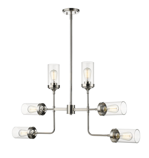 Z-Lite - 617-6PN - Six Light Chandelier - Calliope - Polished Nickel