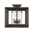 Golden - 2073-SF12 GMT-CLR - Three Light Semi-Flush Mount - Smyth - Gunmetal Bronze