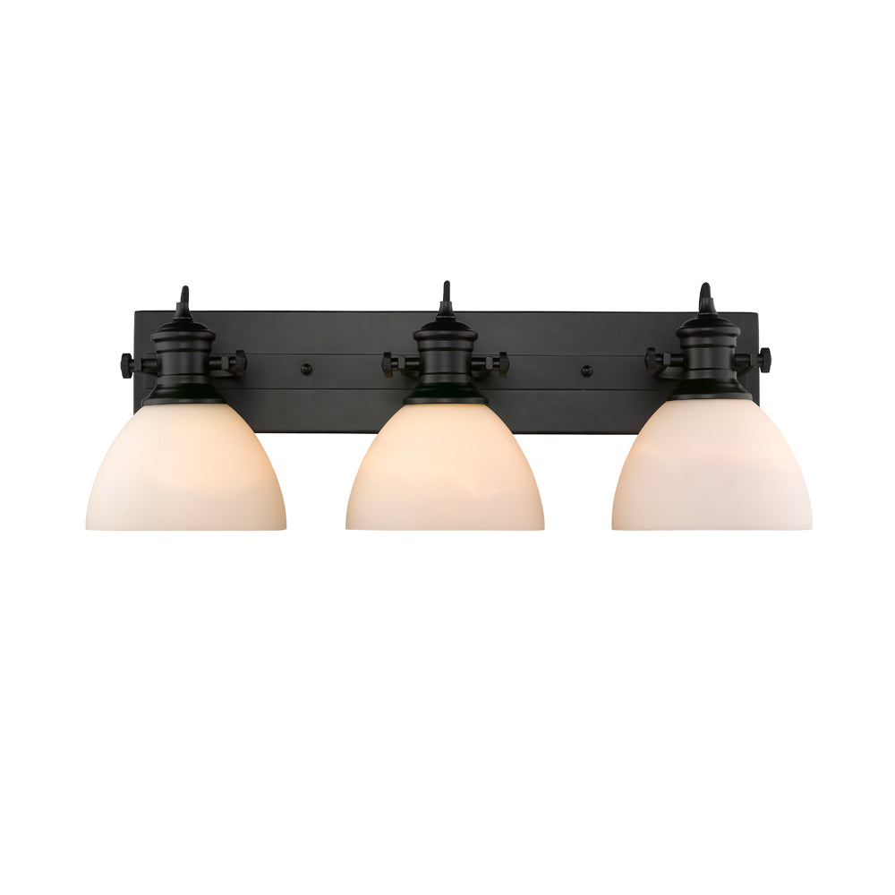 Golden - 3118-BA3 BLK-OP - Three Light Bath Vanity - Hines BLK - Matte Black