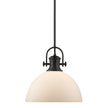 Golden - 3118-L BLK-OP - One Light Pendant - Hines BLK - Matte Black