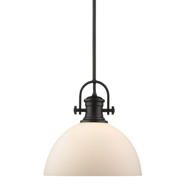 Golden - 3118-L BLK-OP - One Light Pendant - Hines BLK - Matte Black