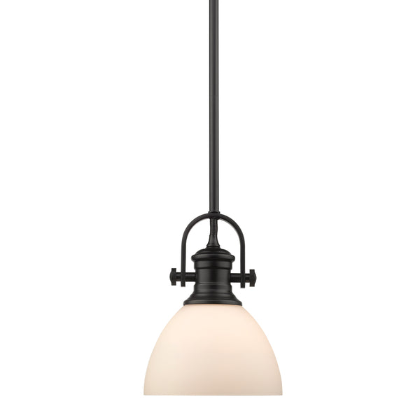 Golden - 3118-M1L BLK-OP - One Light Mini Pendant - Hines BLK - Matte Black